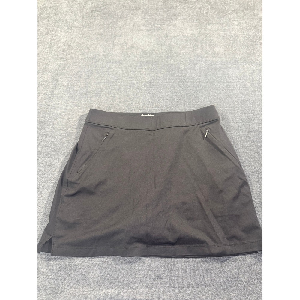 Tommy Bahama Womens Black Active Golf Tennis Skort Zipper Pockets Size M